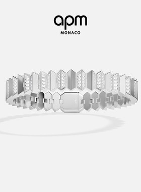 [明星同款]APM Monaco XL Up and Down手链白色几何波浪时尚礼物