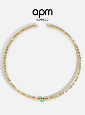 [夏季新品]APM Monaco金黄色湖蓝色宝石Les Calanques项链项圈