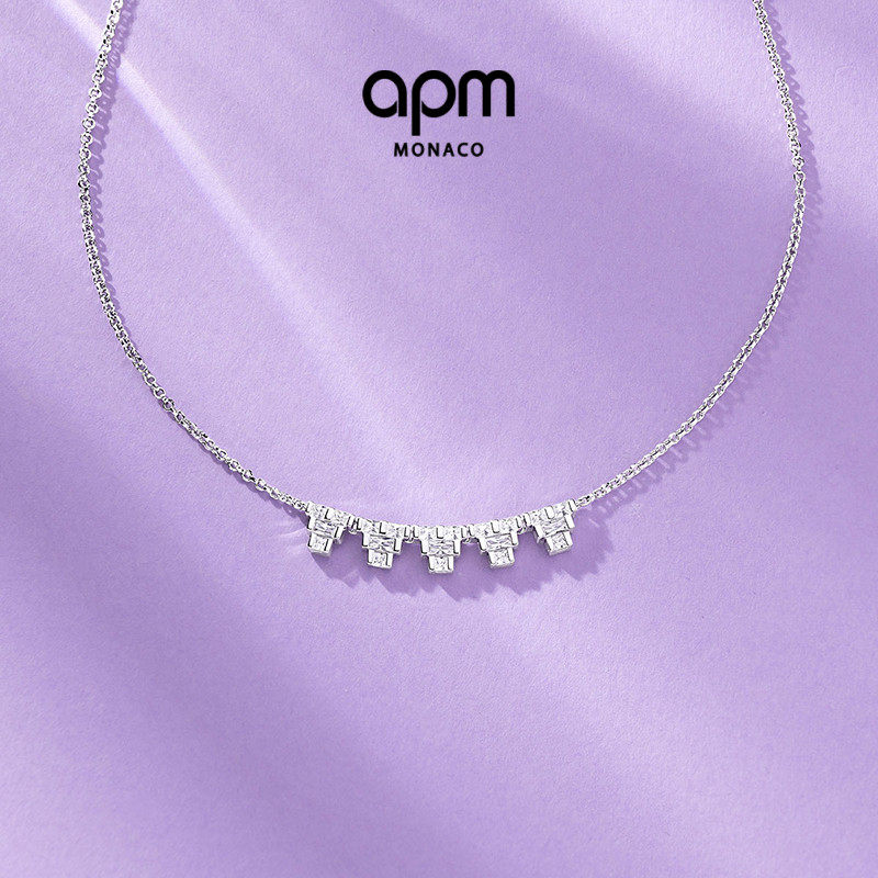 [春季新品]APM Monaco Art Deco可调节项链银白