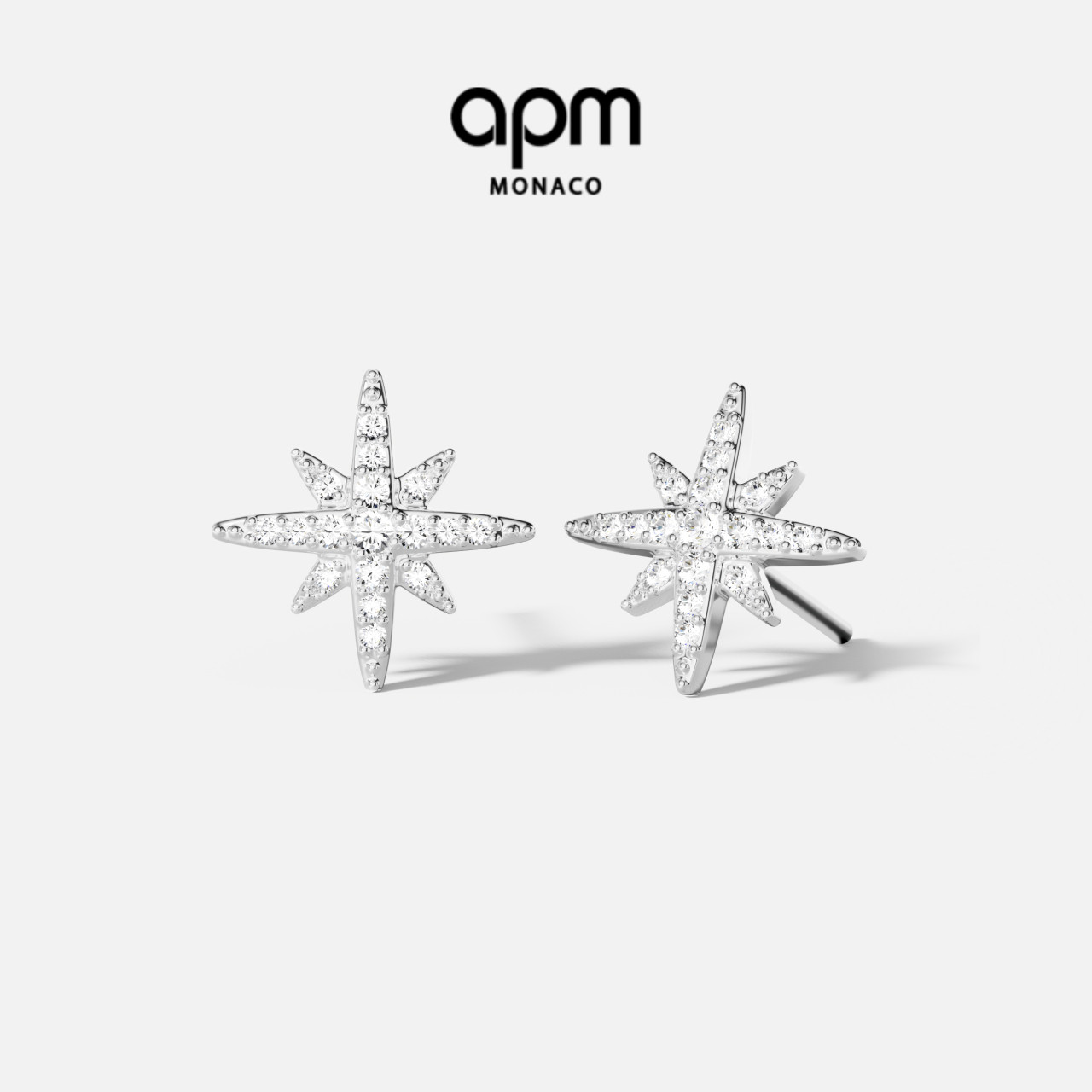 APM六芒星流星耳钉精致时尚