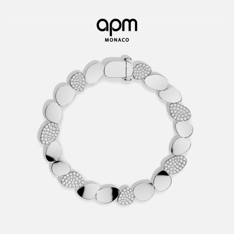 APM Monaco Galet手链银色轻奢前卫饰品时尚中性手饰