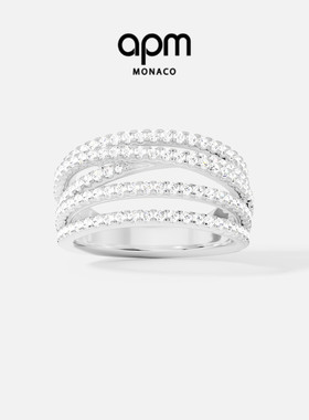 APM Monaco简约多圈戒指女指环925银手饰情侣送人新年情人节礼物