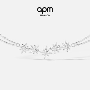 APM Monaco双层六芒星项链锁骨颈链简约浪漫颈饰送人生日新年礼物