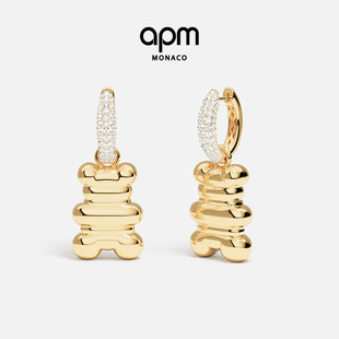 APM Monaco XL Loulou Yummy圈形耳环金黄色别致耳饰情人节礼物