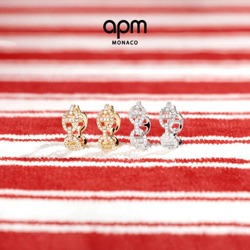 APM金色圈形耳环简约时尚