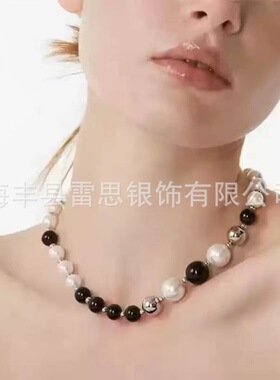 网红爆款小众设计珍珠项链手链耳钉个性拼接时尚轻奢新款时光转月
