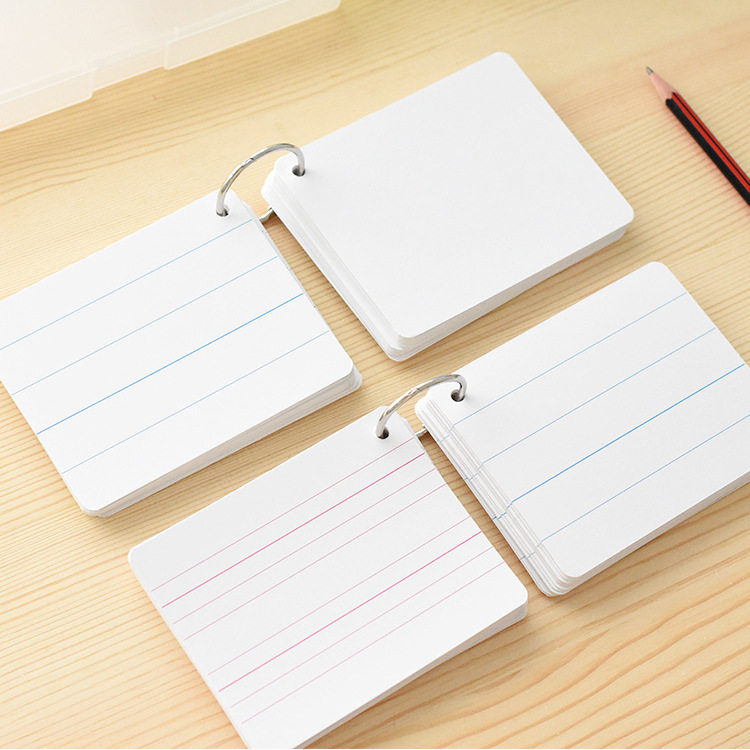 学生空白卡英语四线三格单词卡片 手写句子卡片 大尺寸四线格卡片