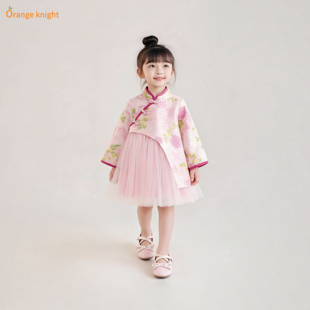 女童中式汉服连衣裙春秋2026新款小女孩裙子童装国风新中式旗袍裙