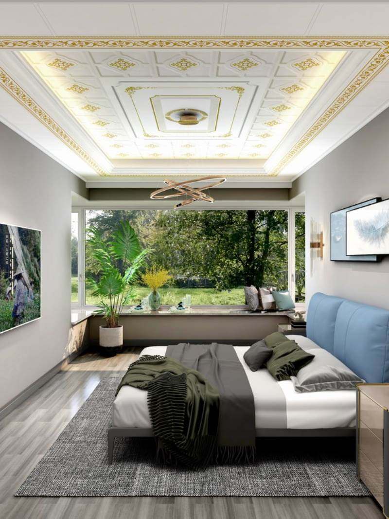 科创450客厅集成吊顶铝扣板房间新型铝天花二级错层环保材料自装