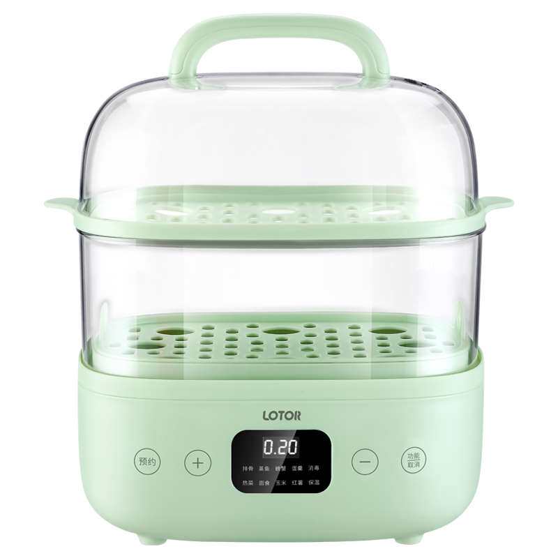 小浣熊电蒸锅家用小型预约定时多功能蒸菜小蒸锅迷你早餐机电蒸笼