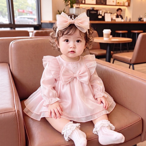 女宝宝满月百天周岁公主礼服裙子
