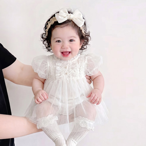 婴儿百天周岁礼服哈衣裙包屁裙子