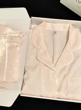 真丝睡衣女长袖千格鸟Hellokitty两件套高级感休闲家居服