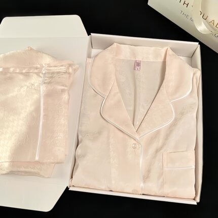 真丝睡衣女长袖千格鸟Hellokitty两件套高级感休闲家居服
