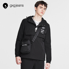 新品 黑色修身 夹克外套171621001 gxg.jeans男装 春季