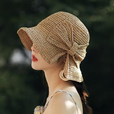 New Straw Summer Hats Women Foldable Beach Sun Hat Brimmed