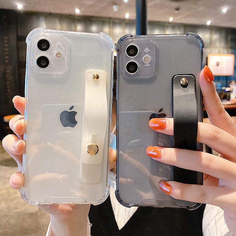 苹果16手机壳iPhone15/14/13/12/11透明腕带支架壳16promax气囊防摔15promax保护套14pro硅胶全包13p软壳适用