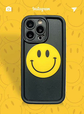 潮牌GD笑脸适用17promax苹果iPhone17/16/15/14/13/12/11手机壳女款防摔15pro硅胶16p磨砂14pm保护套13pm软壳