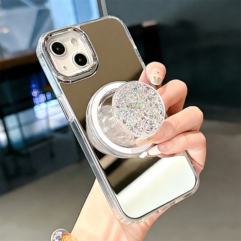 镜子适用iPhone17promax手机壳13苹果16promax磁吸支架15少女14潮牌12防摔15pro套14p个性补妆神器13pm网红女