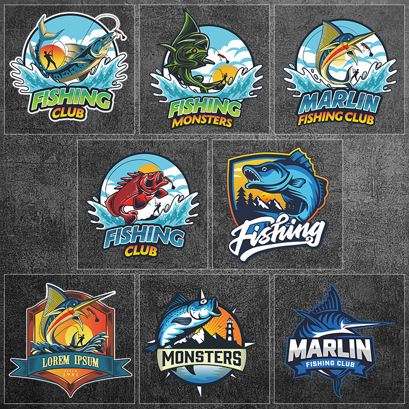 个性创意钓鱼爱好者反光汽车贴纸路亚钓箱装饰贴划痕遮挡装饰贴画