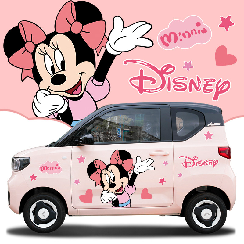 五菱宏光miniev车贴纸迷你马卡龙米奇米妮车身贴卡通贴改装饰贴画