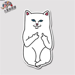 RIPNDIP中指猫贴纸猫贴纸 旅行箱笔记本贴纸 防水不留胶贴纸