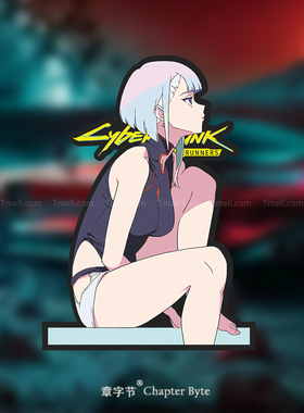 赛博朋克车贴边缘行者跑手Edgerunners露西Lucy头盔反光装饰贴纸