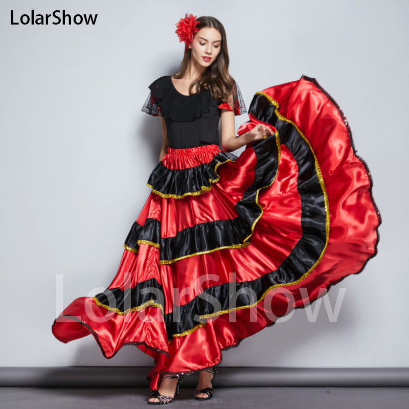 开场舞大摆裙服装演出服西班牙斗牛舞蹈裙肚皮舞裙子大摆裙半身裙
