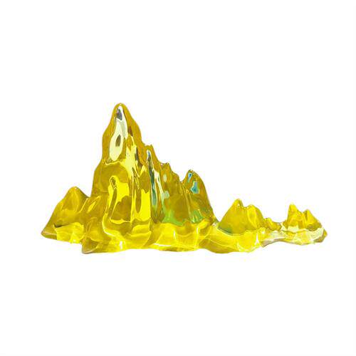 铂晶透明假山树脂山峰摆件新中式酒店现代轻奢冰山雕塑造型水晶