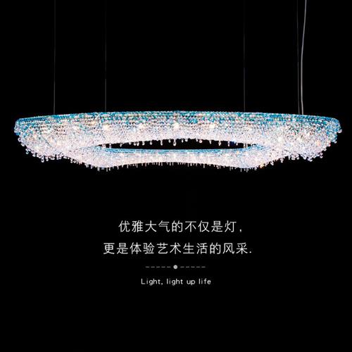 意式J别墅客厅施华洛世奇水晶钻石大吊灯酒店餐厅K工程定制灯具