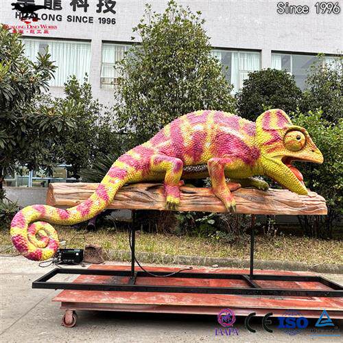 自贡大型仿真动物工厂仿真变色龙机械电动模型大型商场美陈展览