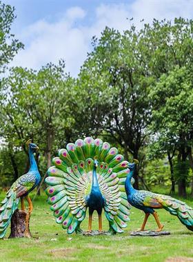 户外园林景观大型仿真鸟类鹦鹉猫头鹰孔雀玻璃钢雕塑海鸥动物摆件