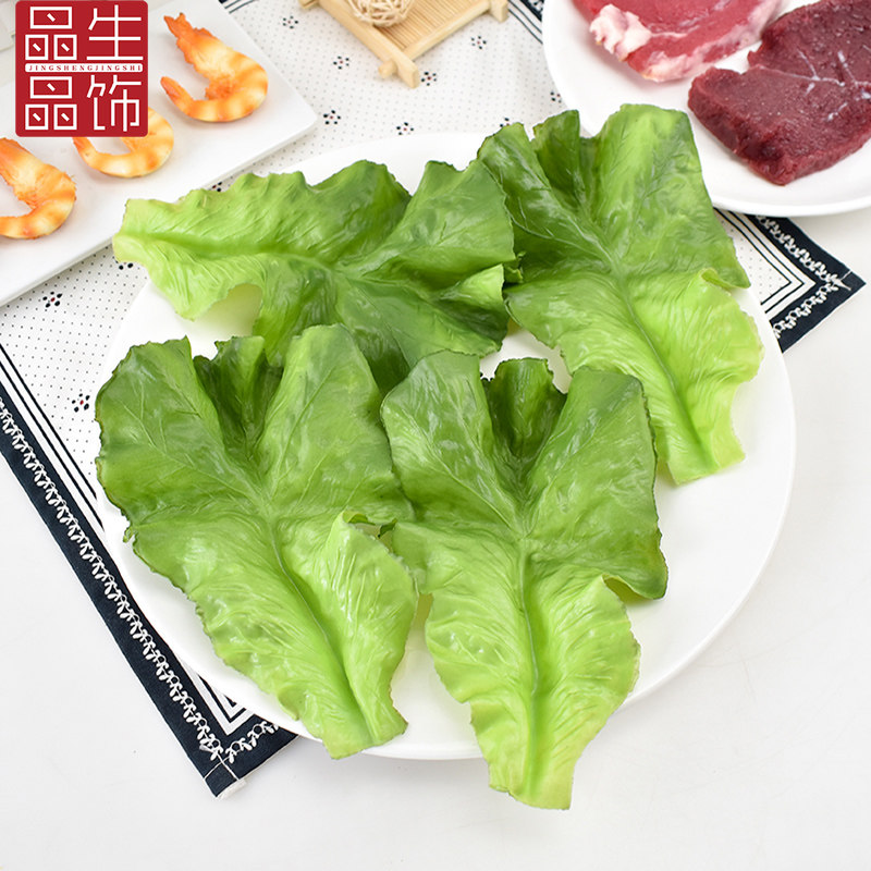 仿真生菜叶子 假青菜蔬菜模型生牛肉片酒店装饰菜品装饰摆设道具