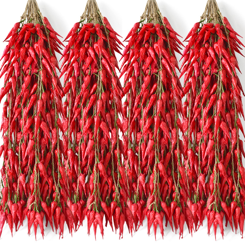 仿真红辣椒串塑料假干辣椒串挂件水果蔬菜模型饭店农家乐装饰道具