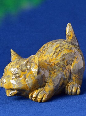 玉石招财猫摆件店铺收银台招财装饰品客厅玄关装饰品乔迁开业礼物