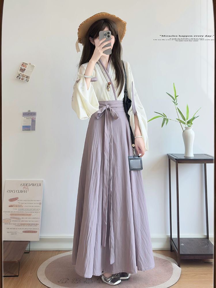2026新款夏季女装汉服中国风古装超仙绝美古风超仙紫色半身裙套装
