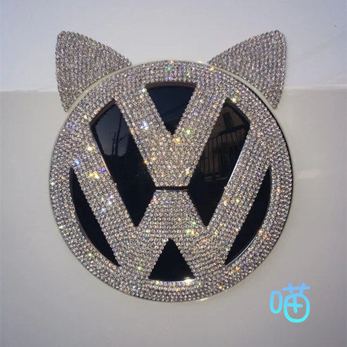 镶钻速腾polo宝来捷达改装饰车标