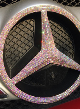 适用于奔驰镶钻新C200lE260LCLAGLC260GLAE300l 车标改装饰贴钻石