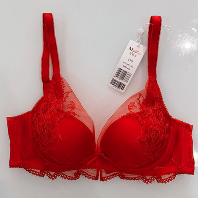 曼妮芬软钢圈聚拢大红文胸