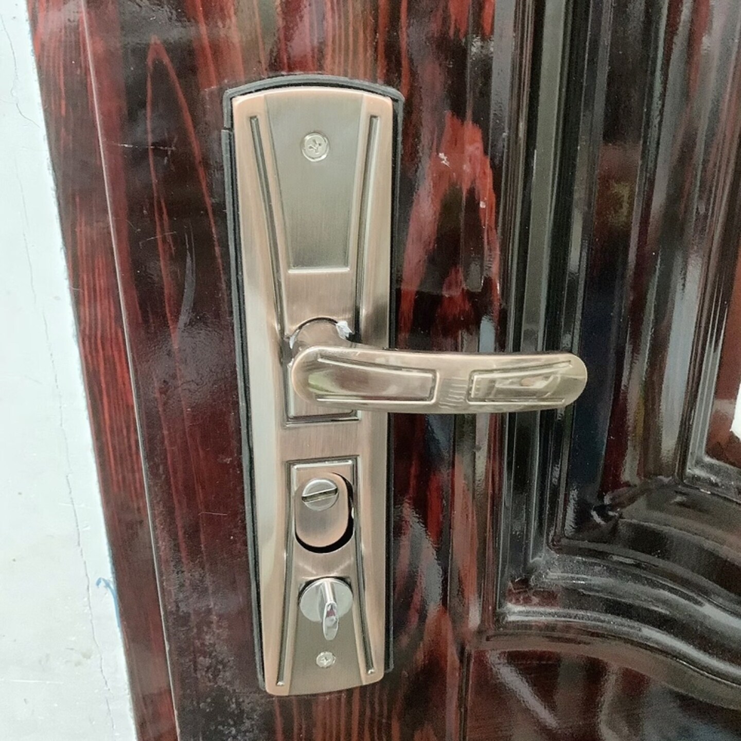 通用型防盗门拉手红古铜仿铜红铜色仿古门锁手柄高档防盗门把手