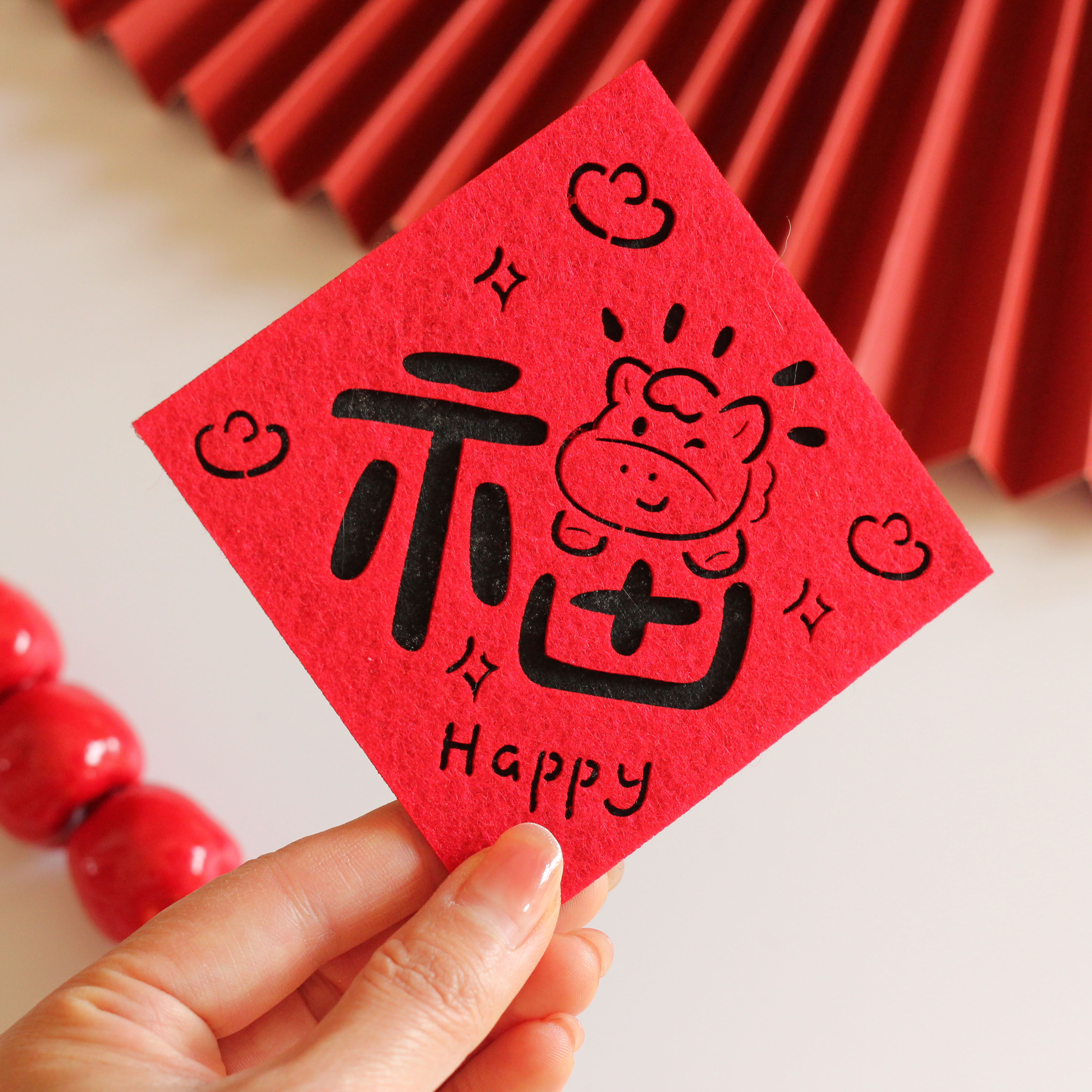 2026马年新年装饰迷你小门贴冰箱贴喜庆过年春节毛毡福字小门贴,节庆用品/礼品,福字/窗花/窗贴,淘宝优惠券,粉丝福利购,淘宝优惠卷