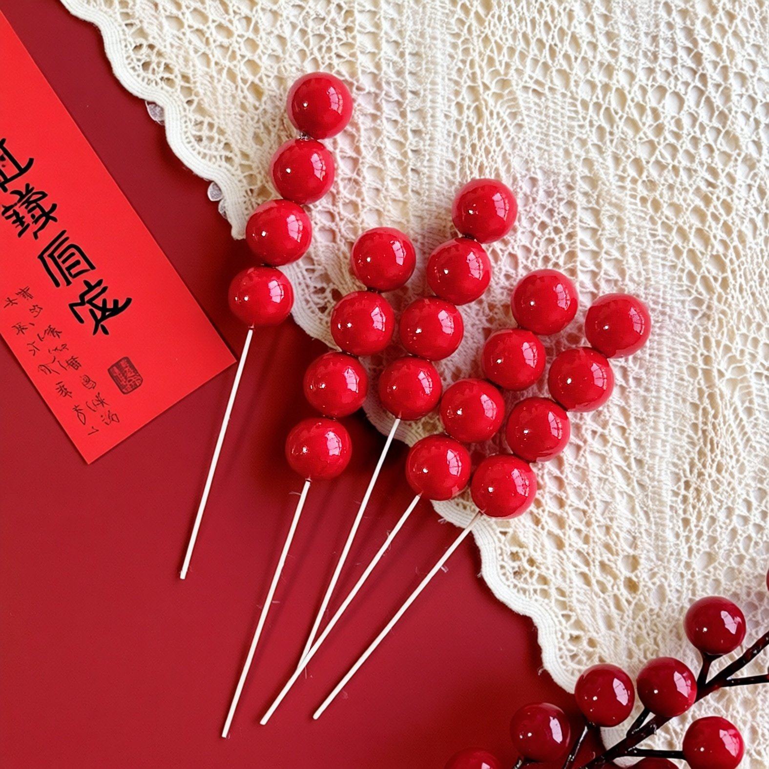 2026喜庆红色仿真糖葫芦蛋糕装饰装饰插件大小号新年春节元旦跨年,节庆用品/礼品,蛋糕/烘焙装饰用品,淘宝优惠券,粉丝福利购,淘宝优惠卷