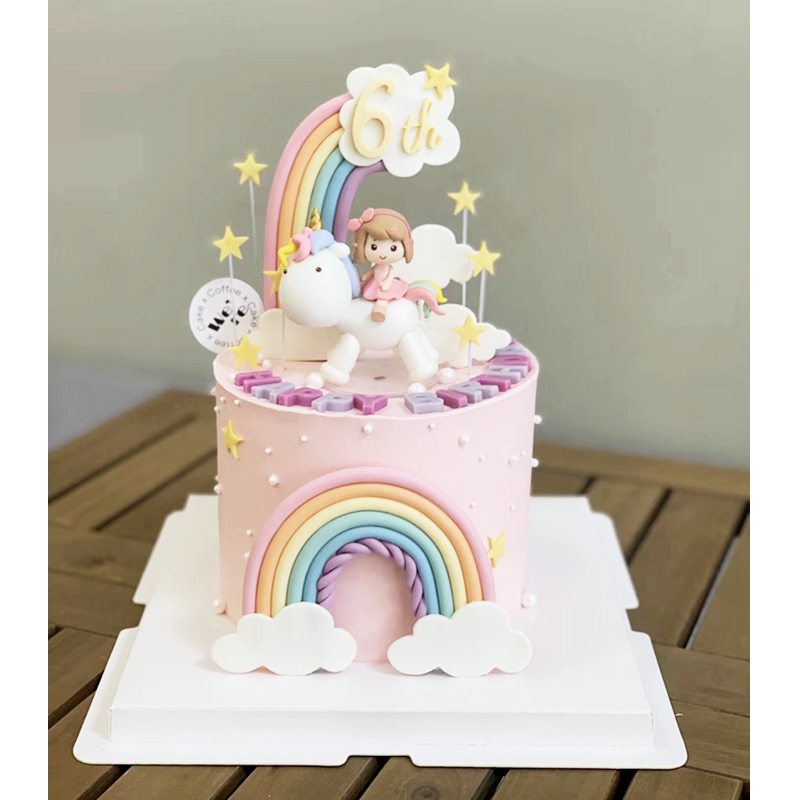 骑马小公主蛋糕装饰摆件女孩卡通