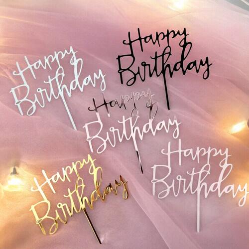 英文字母生日快乐亚克力蛋糕装饰