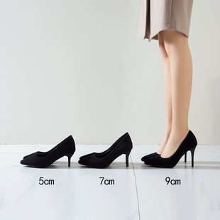 浅口职业单鞋 高跟鞋 7cm百搭学生礼仪正装 中跟5 女细跟2024年新款