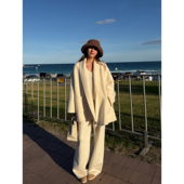 睿智老钱调 NEVA 高级感羊毛双面呢子大衣女秋冬白色毛呢外套