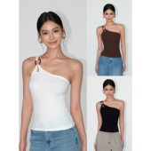 解构环扣设计感镂空斜肩吊带背心女外穿夏季 修身 NEVA 无袖 上衣