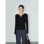 NEVA 女宽松气质内搭打底上衣 半开领羊毛套头针织衫 秋冬刚需