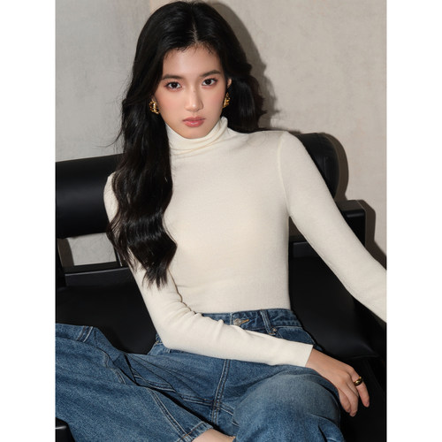 高领长袖毛织打底衫上衣