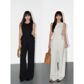 上衣高腰阔腿休闲裤 NEVA 荷叶边无袖 女气质背心小衫 HU高级感套装